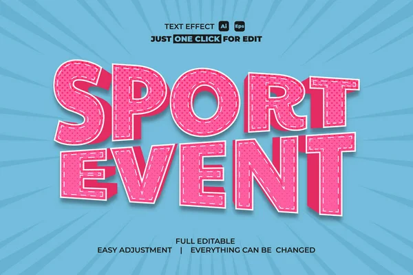 Sport Evento Vetor Texto Efeito Editável Basta Escrever Suas Palavras — Vetor de Stock