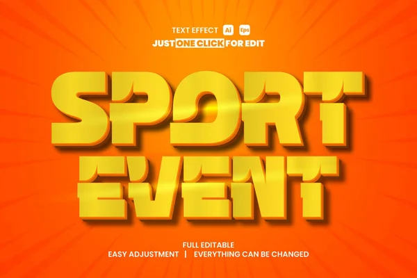 Sport Day Event Vector Text Effect Editable Écrivez Simplement Vos — Image vectorielle