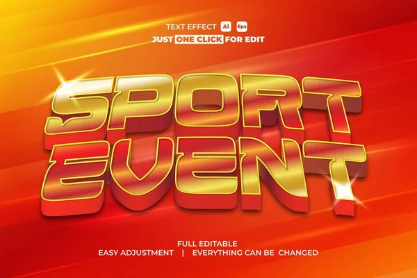 Sport Evento Vetor Texto Efeito Editável Basta Escrever Suas Palavras — Vetor de Stock