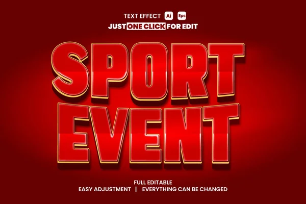 Evento Sport Day Vetor Texto Efeito Editável Basta Escrever Suas — Vetor de Stock