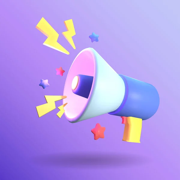 Иконка Мегафона Выделена Фиолетовом Фоне Простые Элегантные Объекты Вашего Дизайна — стоковое фото