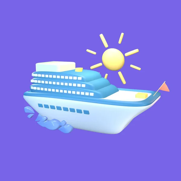 Cruise Icoon Zomer Geïsoleerd Gekleurde Achtergrond Eenvoudig Elegant Object Voor — Stockfoto