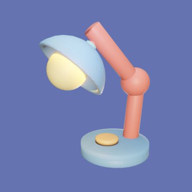 3 boyutlu simge, renkli arkaplanda izole edilmiş okul lambasına geri döndü. Tasarımın için basit ve zarif bir nesne.
