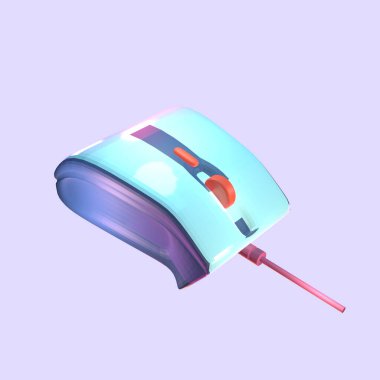 Renkli arkaplanda izole edilmiş 3 boyutlu video oyunları. Tasarımınız için oyun faresi nesnesi.