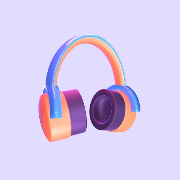 Icon Video Games Rendered Isolated Colored Background Gaming Headset Object — Stock Photo, Image