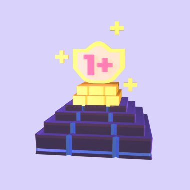 Renkli arkaplanda izole edilmiş 3 boyutlu video oyunları. Tasarımınız için nesneyi yükseltin.