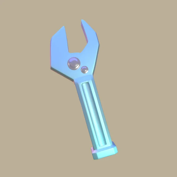 Icon Labor Day Rendered Isolated Colored Background Wrench Object Your — Stock Photo, Image