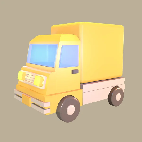 3D icon labor day rendered isolated on the colored background. delivery truck object for your design.