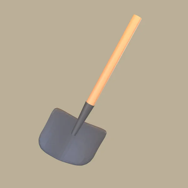 Icon Labor Day Rendered Isolated Colored Background Soil Shovel Object — Stock Photo, Image