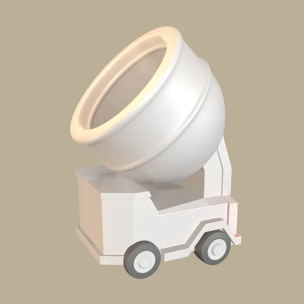 3D icon labor day rendered isolated on the colored background. concrete mixer object for your design.