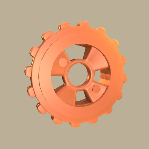 Icon Labor Day Rendered Isolated Colored Background Industrial Gear Object — Stock Photo, Image