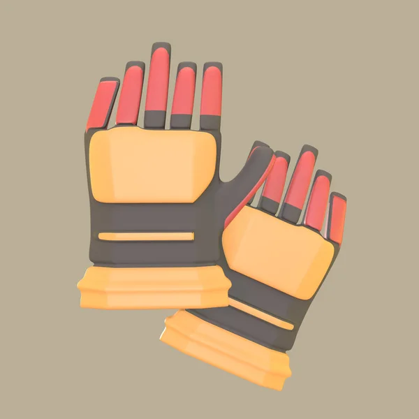 Ikona Pracy Dzień Renderowane Izolowane Kolorowym Tle Obiekt Rękawiczki Pracowniczej — Zdjęcie stockowe