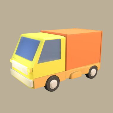 Renkli arkaplanda 3 boyutlu ikon işçi günü izole edildi. Tasarımınız için kamyon nesnesi.