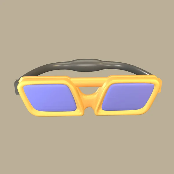 3D图标劳动节在彩色背景下被隔离 安全护目镜物品 供您设计 — 图库照片