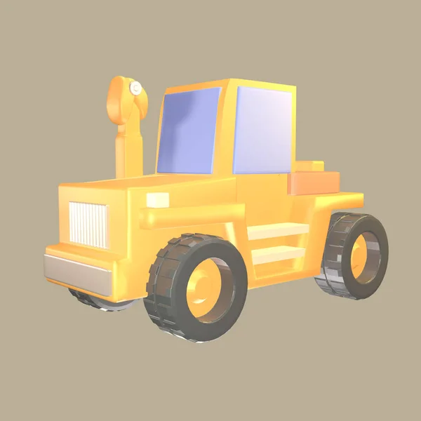 Icon Labor Day Rendered Isolated Colored Background Construction Bulldozer Object — Stock Photo, Image