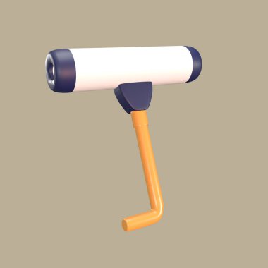 Renkli arkaplanda 3 boyutlu ikon işçi günü izole edildi. Tasarımınız için paten fırçası nesnesi.