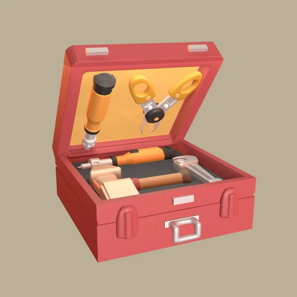 День Труда Трехмерной Иконы Выделен Цветном Фоне Toolbox Object Your — стоковое фото