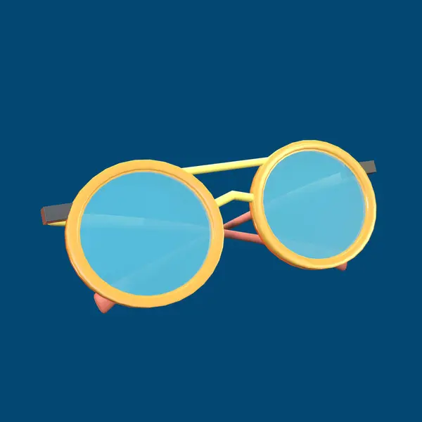 Ikona Świata Turystyka Dzień Renderowane Izolowane Kolorowym Tle Obiekt Okulary — Zdjęcie stockowe