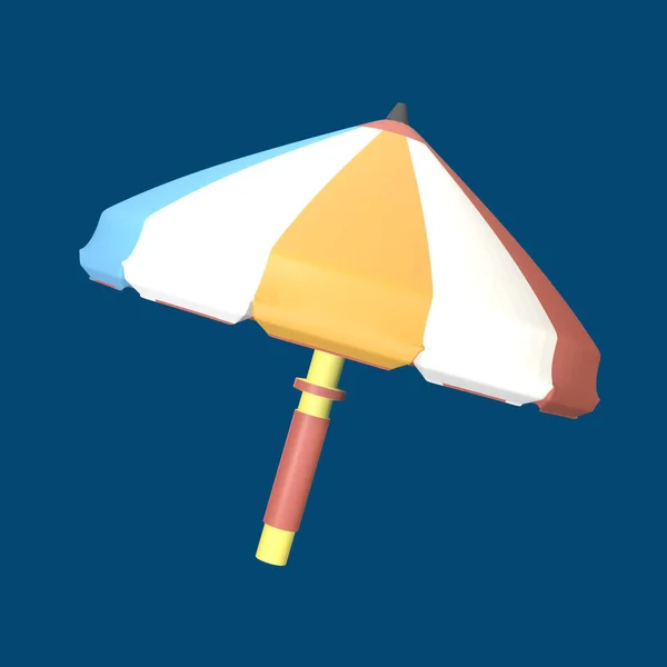 Ikona Świata Turystyka Dzień Renderowane Izolowane Kolorowym Tle Obiekt Parasol — Zdjęcie stockowe