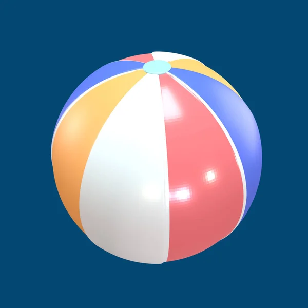 3D图标世界旅游日成为孤立的彩色背景 为您设计的海滩球物品 — 图库照片