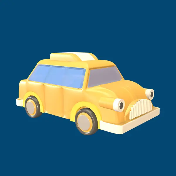 Icon World Tourism Day Rendered Isolated Colored Background Taxi Car — Stock Photo, Image