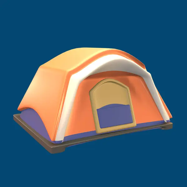 Icoon Wereld Toerisme Dag Geïsoleerd Gekleurde Achtergrond Camping Tent Object — Stockfoto