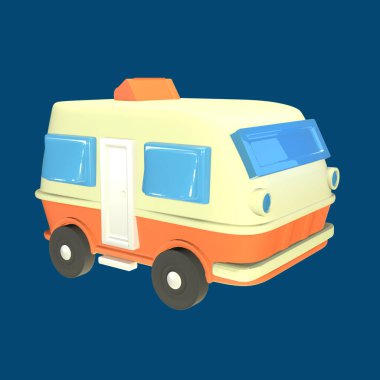 Üç boyutlu ikon dünya turizm günü renkli arka planda izole edildi. dizaynınız için karavan nesnesi.