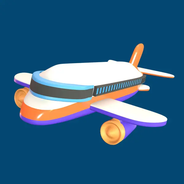 3D图标世界旅游日成为孤立的彩色背景 为您设计的飞机物体 — 图库照片