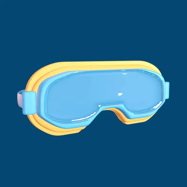 3D图标世界旅游日成为孤立的彩色背景 滑雪护目镜对象为您的设计 — 图库照片