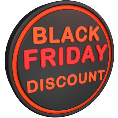 Kara Cuma tanıtımlarınızı kalın, ışıltılı üç boyutlu simgelerle yapın. Göz alıcı satış afişleri, UI ve acil durum yaratan ve tıkırtıları yükselten reklamlar için mükemmel..