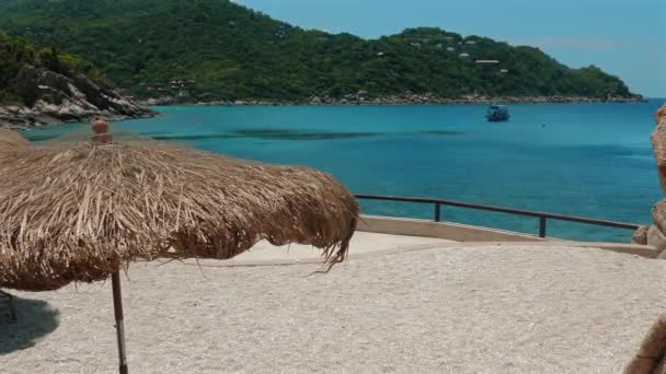 Silla Playa Con Impresionantes Vistas Mar Perfecto Para Unas Vacaciones — Vídeo de stock