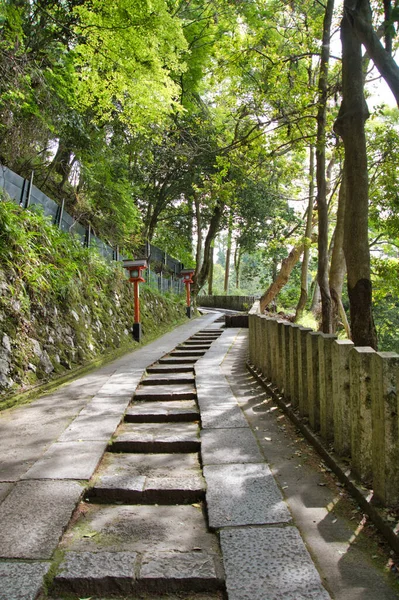 Escalier Lanterne Temple Kurama Dera Kyoto Japon — Photo