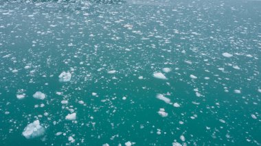 Hubbard Buzulu 'na yakın okyanustaki buz kütleleri. Alaska ABD