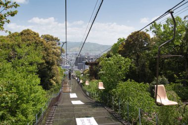 Matsuyama-Jo şatosunun sandalyeleri. Ehime Japonya