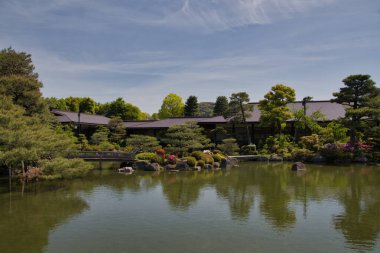 Japon bahçesi ve göleti. Kyoto Japonya 