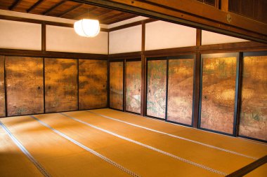 Daigo-Ji tapınağındaki odanın manzarası. Kyoto Japonya