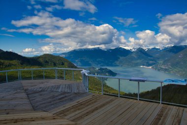Gözlem güvertesinden Gökyüzü Gondoluna. MÖ. Squamish Kanada