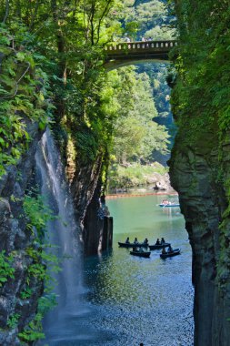 Takachiho Boğazı manzarası. Miyazaki Japonya 