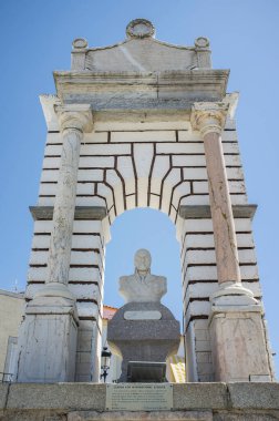 La Albuera, Spain - Jun 12th, 2021: Monument to General Castanos, commander of the Spanish army in La Albuera Battle, 1811. Badajoz, Spain