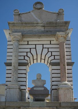 La Albuera, Spain - Jun 12th, 2021: Monument to General Castanos, commander of the Spanish army in La Albuera Battle, 1811. Badajoz, Spain