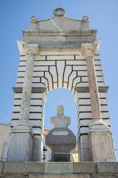 La Albuera, Spain - Jun 12th, 2021: Monument to General Castanos, commander of the Spanish army in La Albuera Battle, 1811. Badajoz, Spain