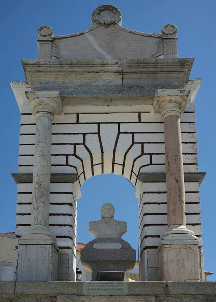 La Albuera, Spain - Jun 12th, 2021: Monument to General Castanos, commander of the Spanish army in La Albuera Battle, 1811. Badajoz, Spain