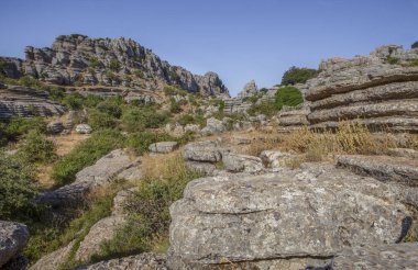 Karstic rock formations at Torcal de Antequera National Park, Malaga, Spain