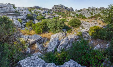 Karstic rock formations at Torcal de Antequera National Park, Malaga, Spain