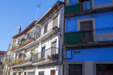 Hoyos, beautiful little town in Sierra de Gata, Caceres, Extremadura, Spain. Gabriel y Galan Square