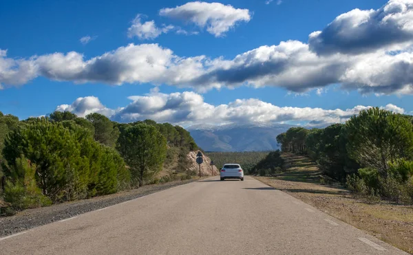 Yerel Yol 168 Granadilla Eteklerinde Spanya Yüksek Manzaralı Değer Yolu — Stok fotoğraf