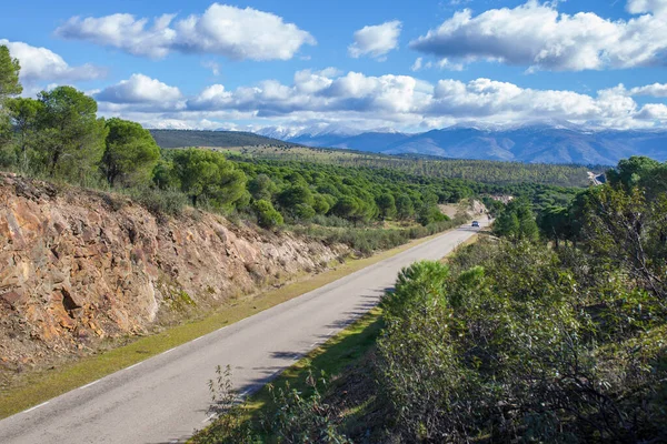 Lokal Väg 168 Vid Granadilla Utkanter Spanien Högt Naturskönt Värde — Stockfoto