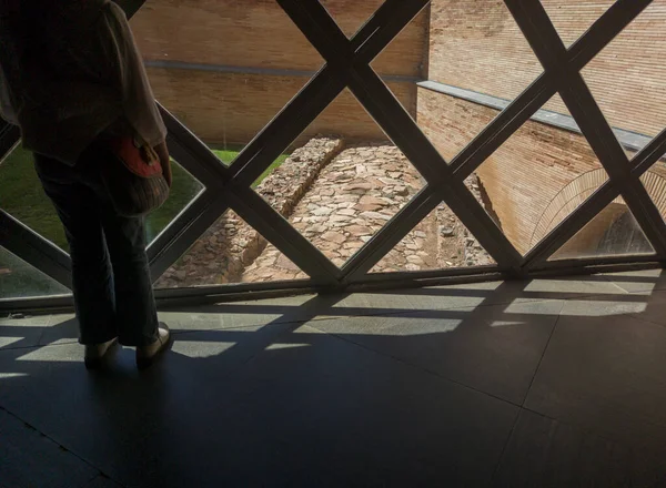 Древнеримская Дорога Эмерите Огаста Сити Вид Национального Музея Римского Искусства — стоковое фото