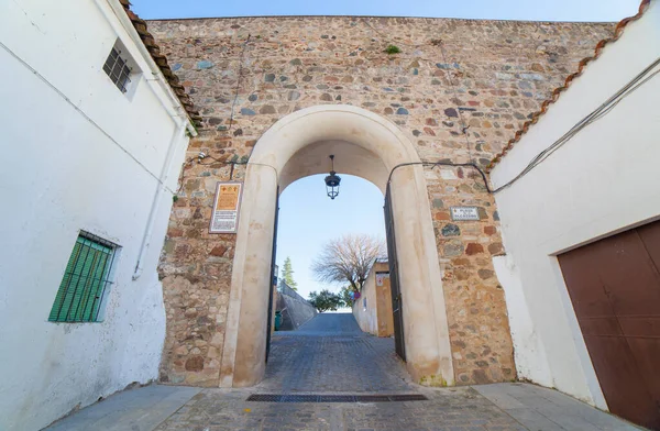 Porta Fortaleza Alcazaba Jerez Los Caballeros Badajoz Extremadura Espanha — Fotografia de Stock