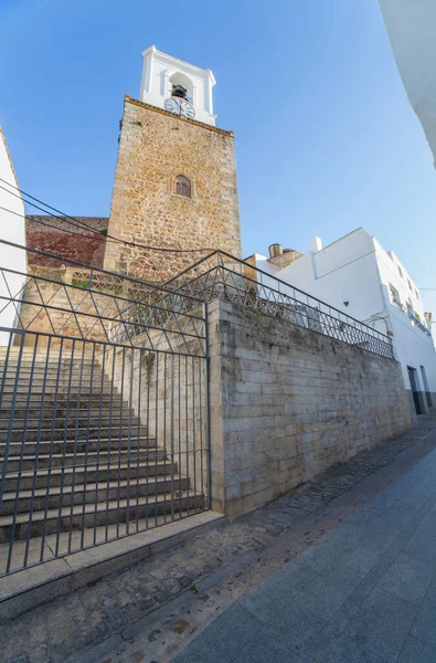 Alcazaba Klocktorn Jerez Los Caballeros Badajoz Extremadura Spanien — Stockfoto